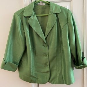Vintage 1980s Dress Barn jacket - Vibrant Lime Green. Size 14-16.